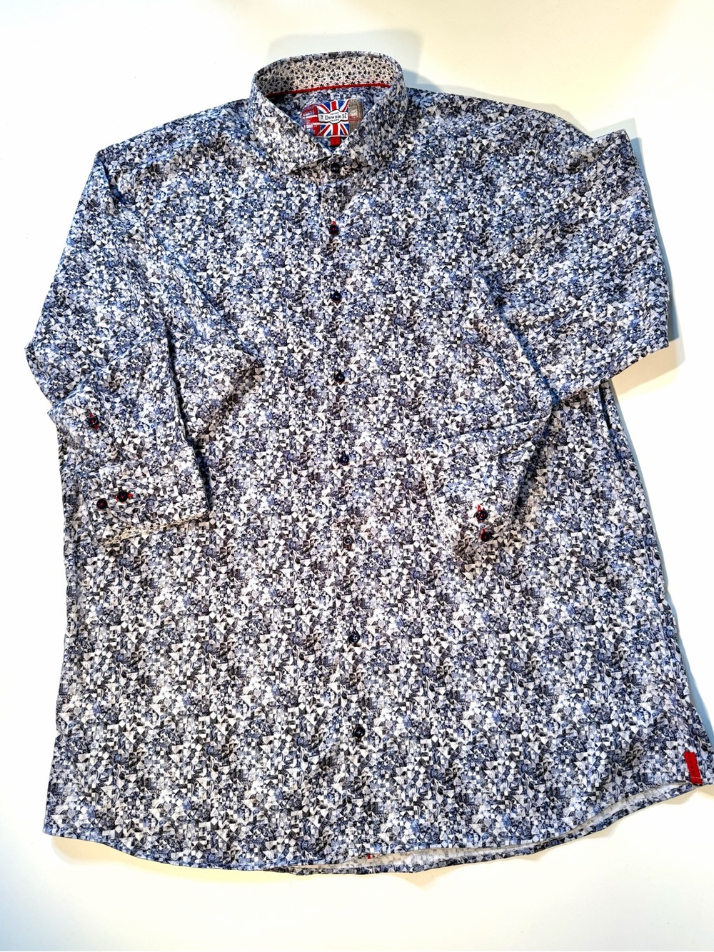 Downie  Street Couture 7 Sz XL 8 cotton stretch long sleeve collar button front